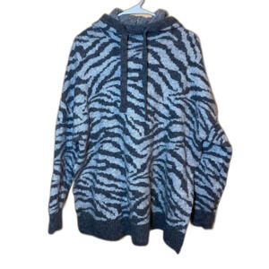 Zara Zebra Jacquard Wool Alpaca Sweatshirt Sweater Hoodie M/L